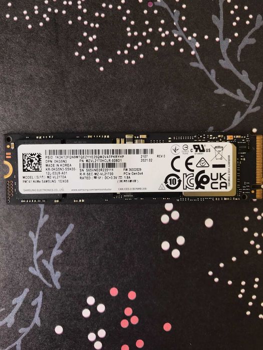 SSD Samsung 1TB M.2 NVMe PCIe Gen3x4