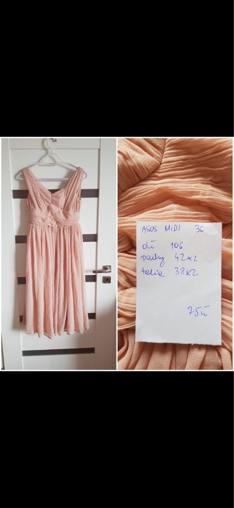 Asos midi sukienka.tiul.zwiewna r 36