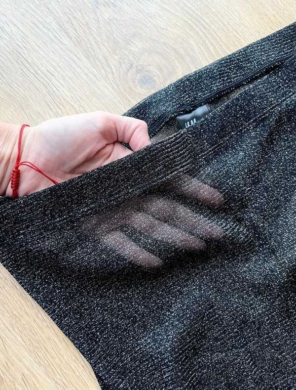 Spodnie leginsy rajstopy błyszczące z diamencikami cekiny H&M XL/42