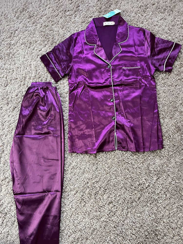 Атласна піжама, фіолетова
