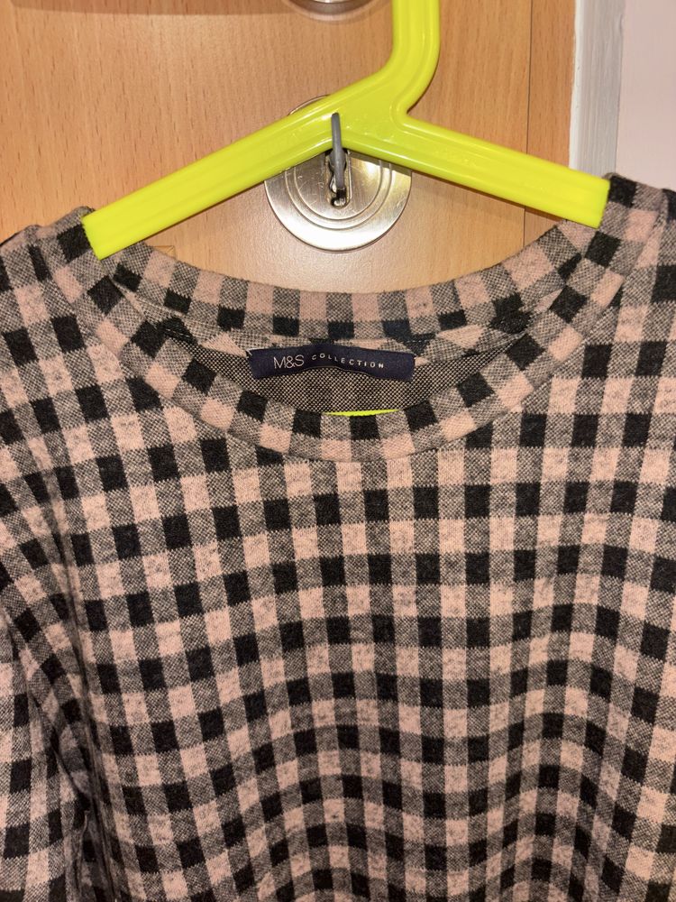 sukienka krótka w kratkę na co dzień M&S
