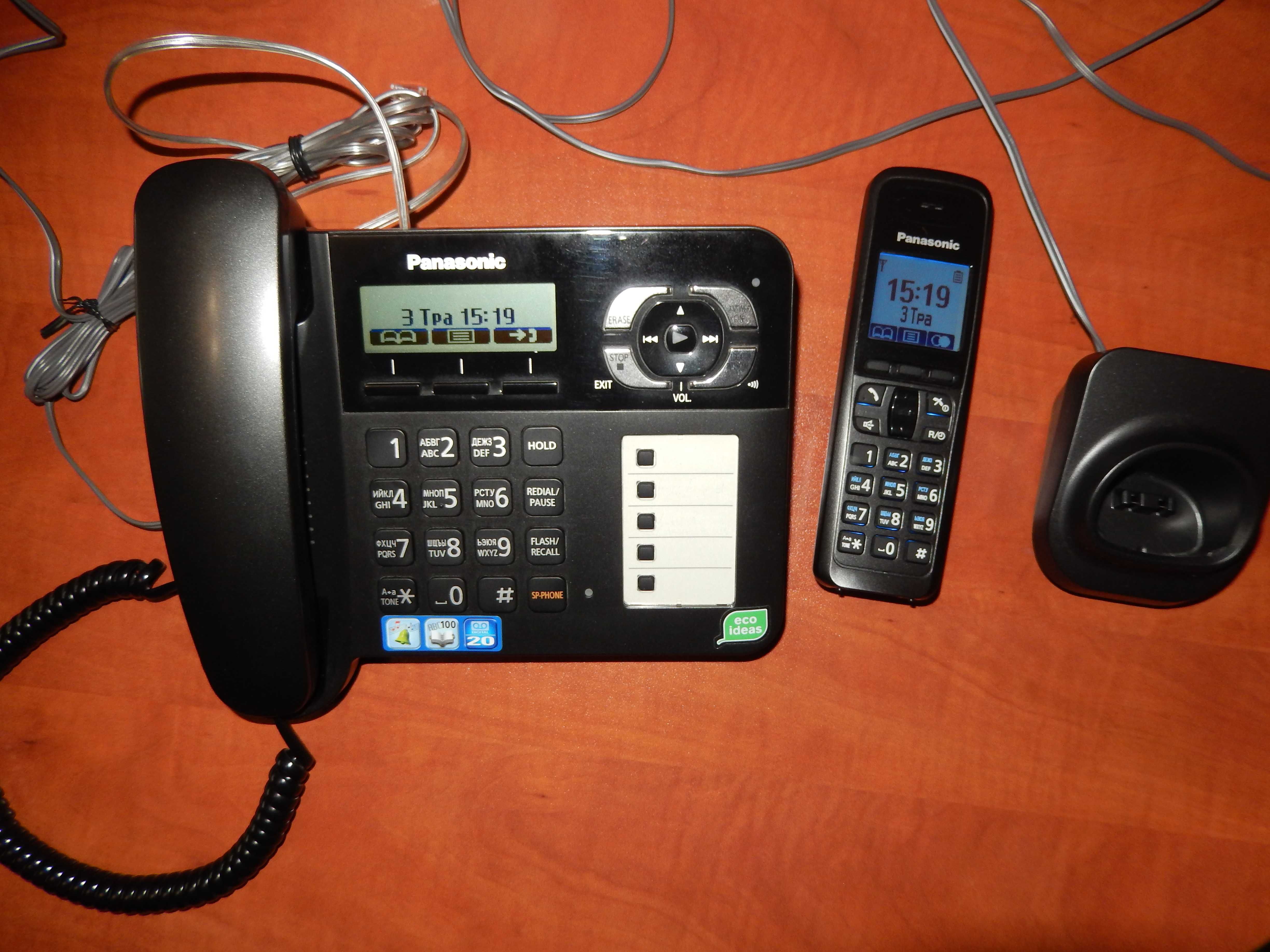 Телефон стаціонарний Panasonic KX-TG6461UA/KX-TS2350UAB