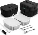 Lunchbox elektryczny 80 W 2 pojemniki, torba, 12 V/24 V/220 V