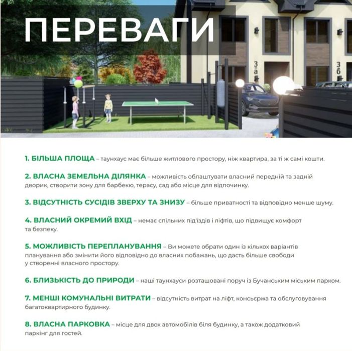 Таунхаус в Бучі з газом