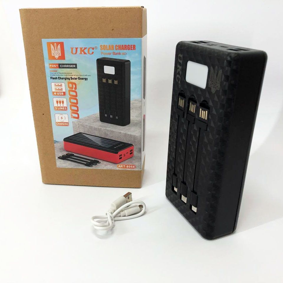 Портативна мобільна зарядка (Павербанк) POWER BANK SOLAR 60000MAH