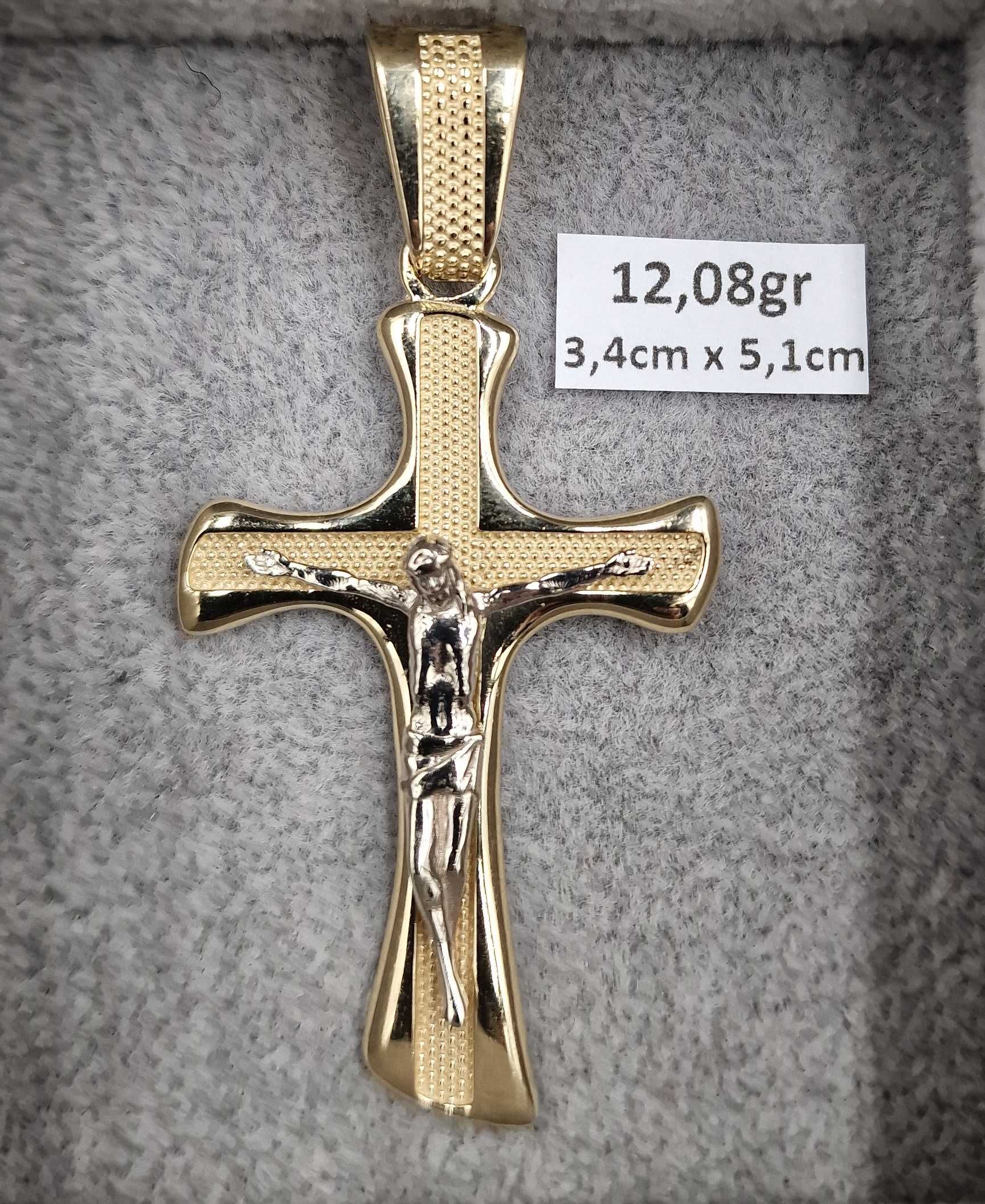 Krzyż 12,08gr złoto próby 585