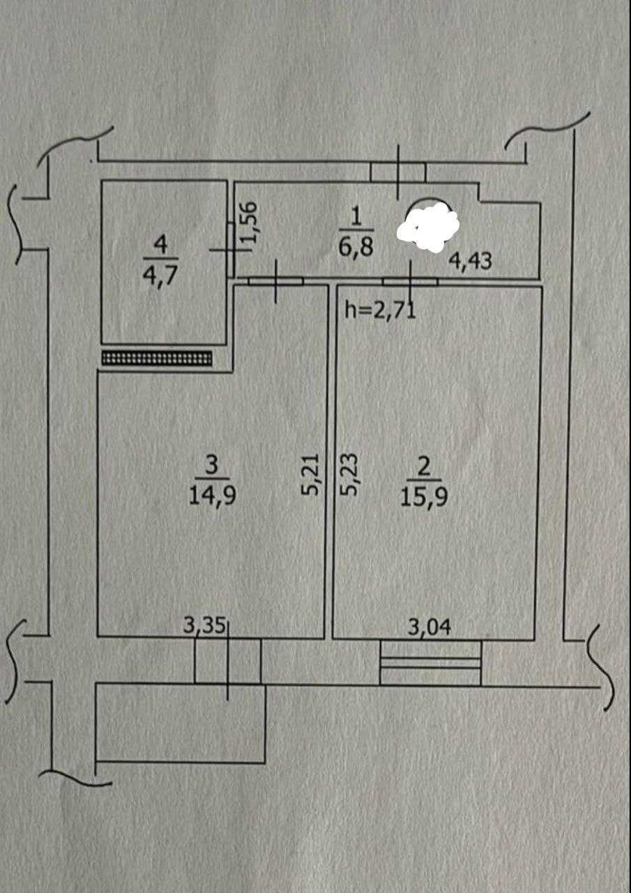 Продається 1-кім ВИДОВА квартира 44 кв.м по вул.Привокзальна 8