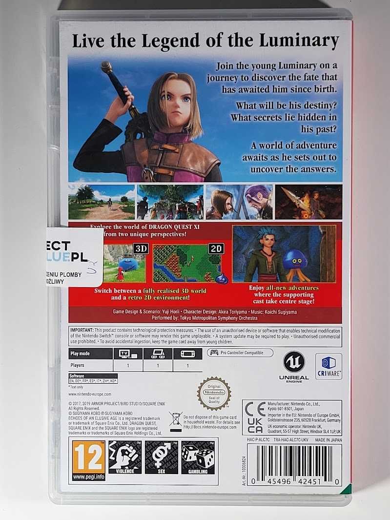 Dragon Quest XI: Echoes of an Elusive Age -Definitive Edition / Switch