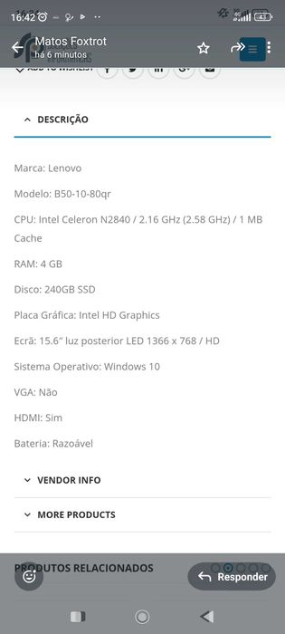 PC portátil  Lenovo