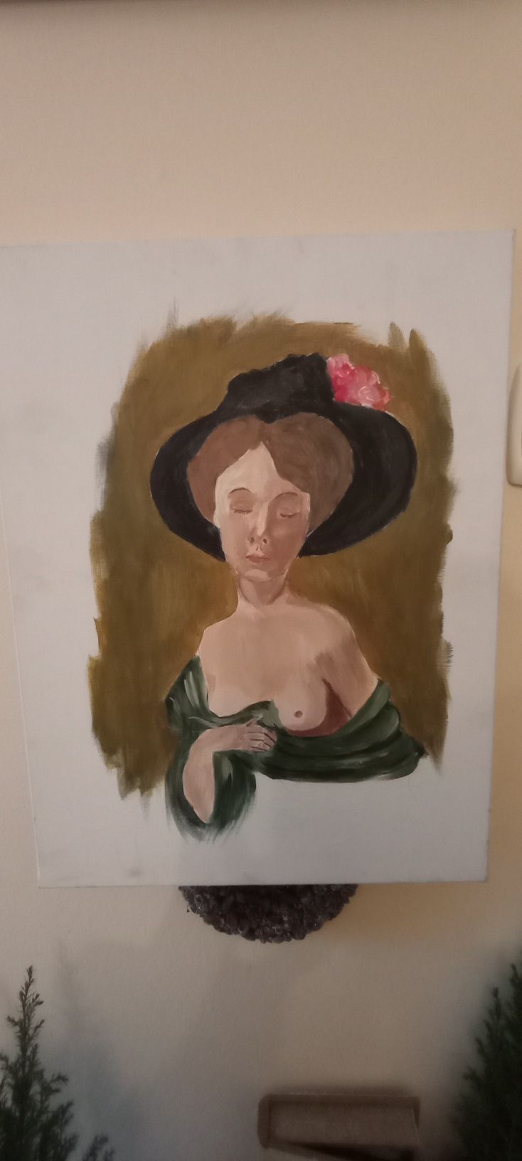 Piękny portret kobiety malowany art deco