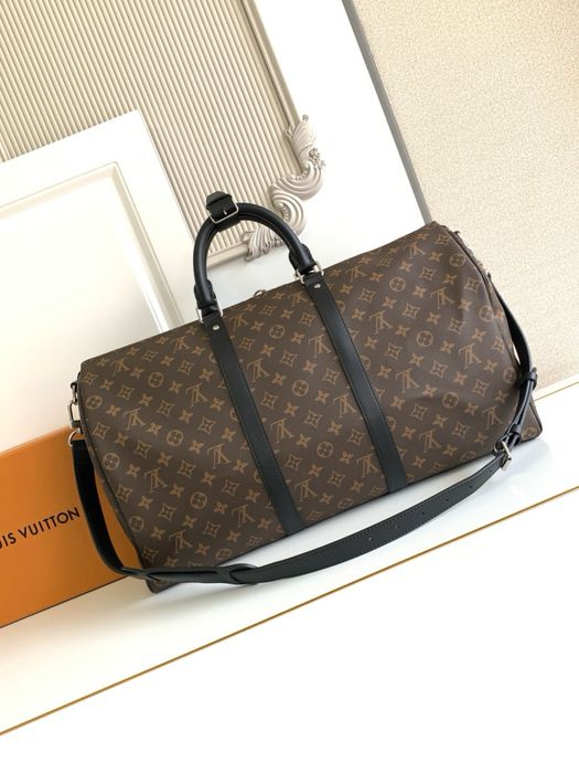 Дорожня сумка Louis Vuitton Keepall 50 коричнева велика валіза луи