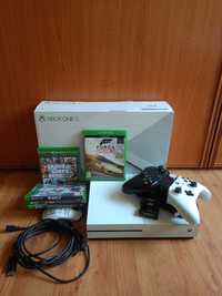 Xbox One S 1TB (DOWÓZ) Stan Bardzo Dobry + 2 pady + ładowarka + 5 gier