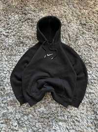 Nike Center Swoosh Black Essential Check Boxy Hoodie Size S