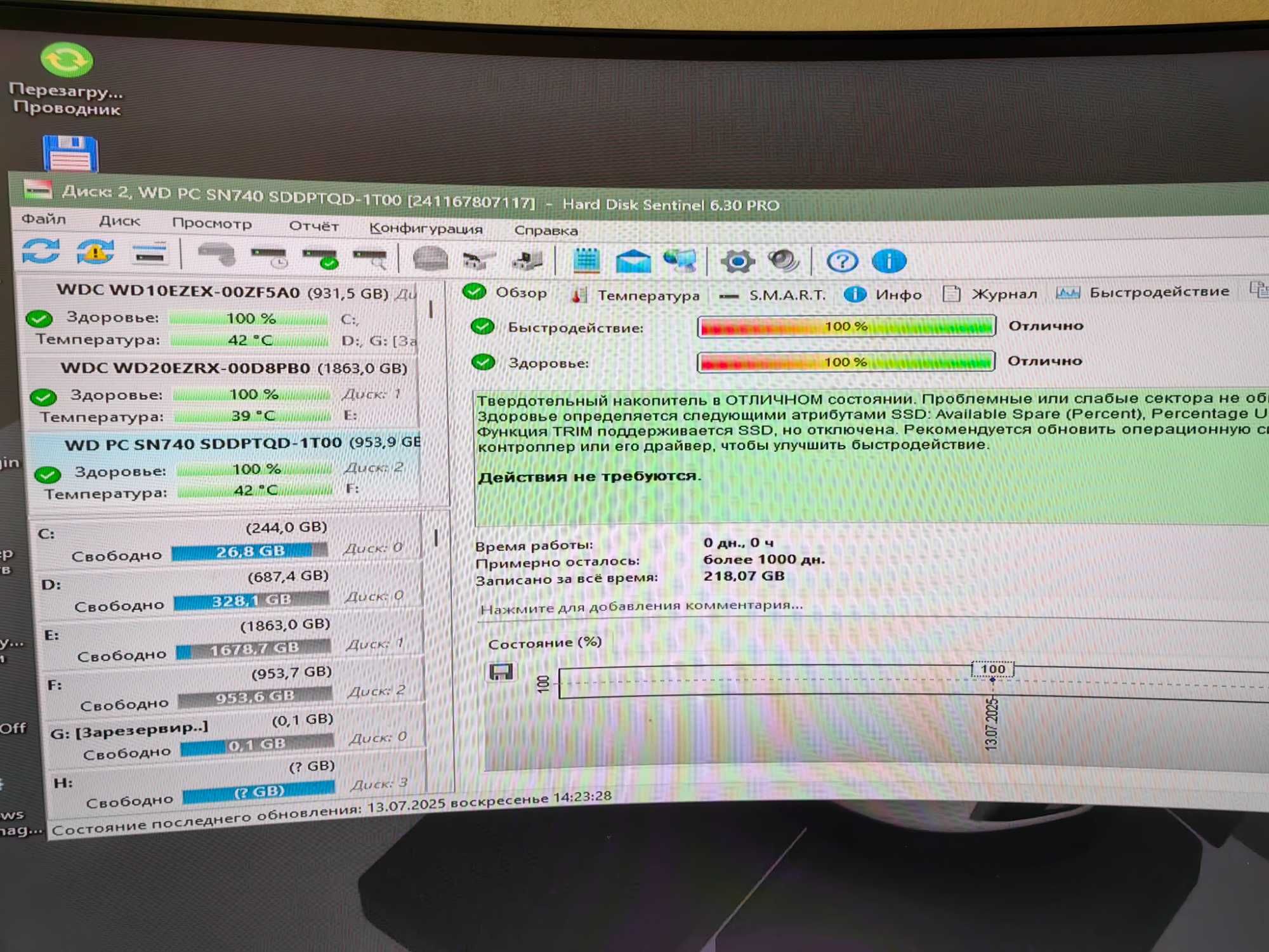 SSD Western Digital PC SN740 1Tb M.2 2230 PCIE Gen4 x4