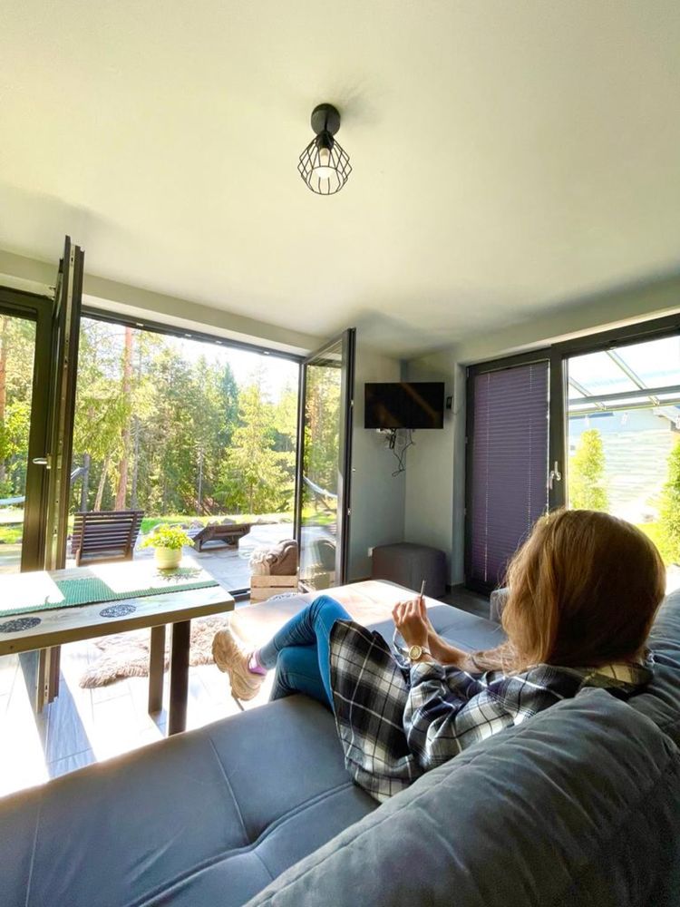 Domek kominek, balia, sauna, klimatyzacja, agroturystyka, balia, sauna