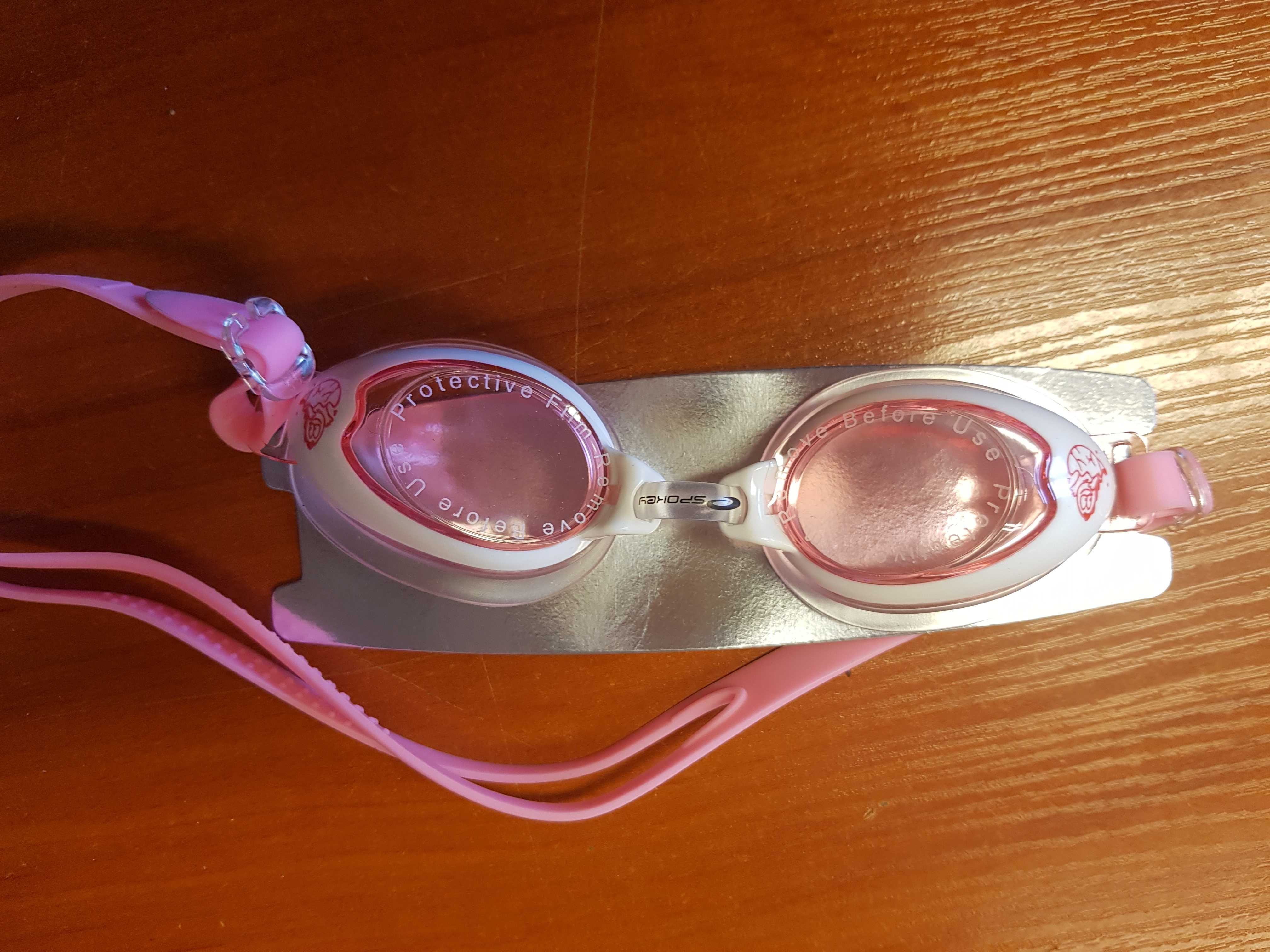 Okularki do pływania nowe różowe damskie