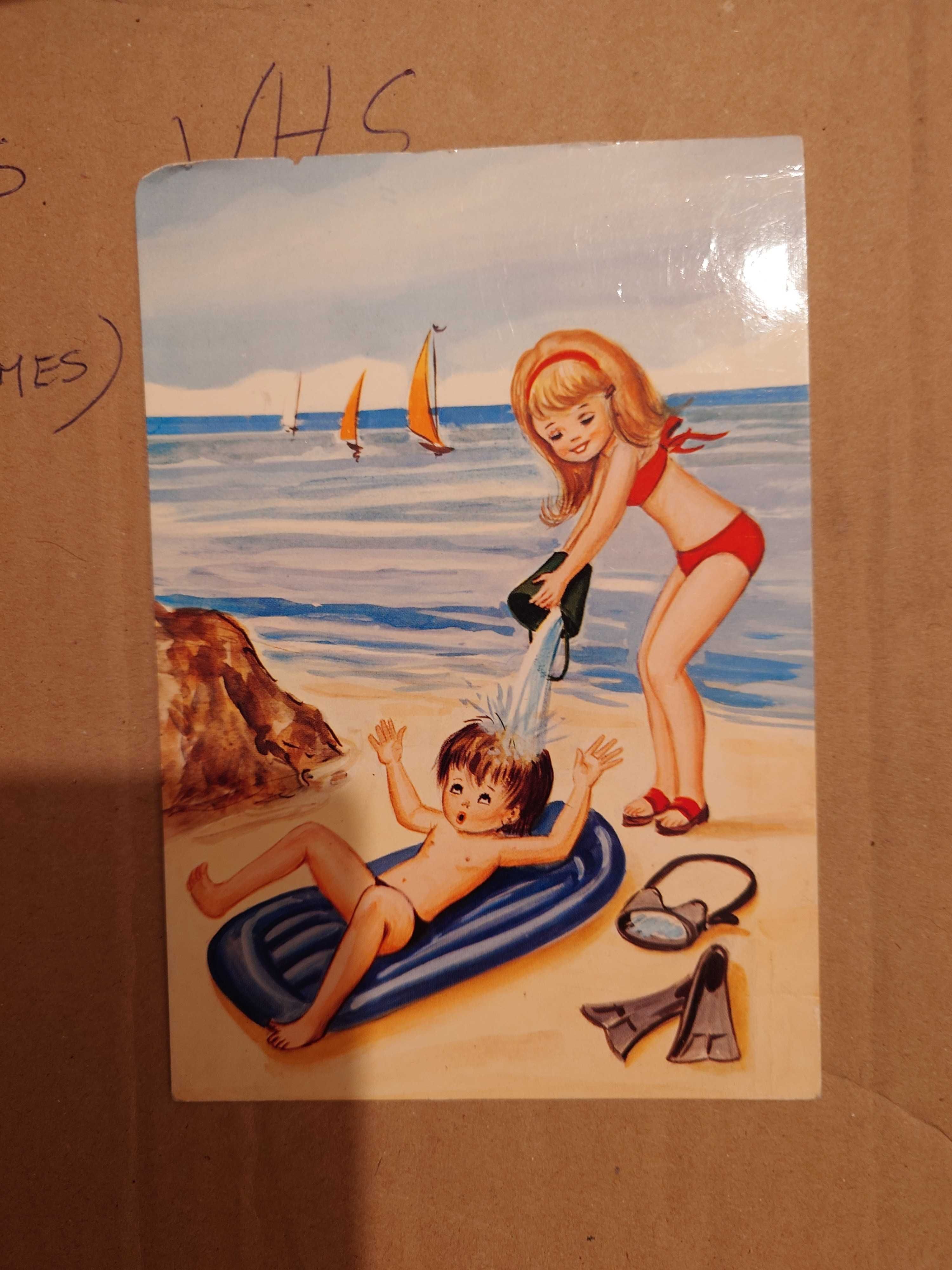 Postal ilustrado antigo circulado para colecionadores