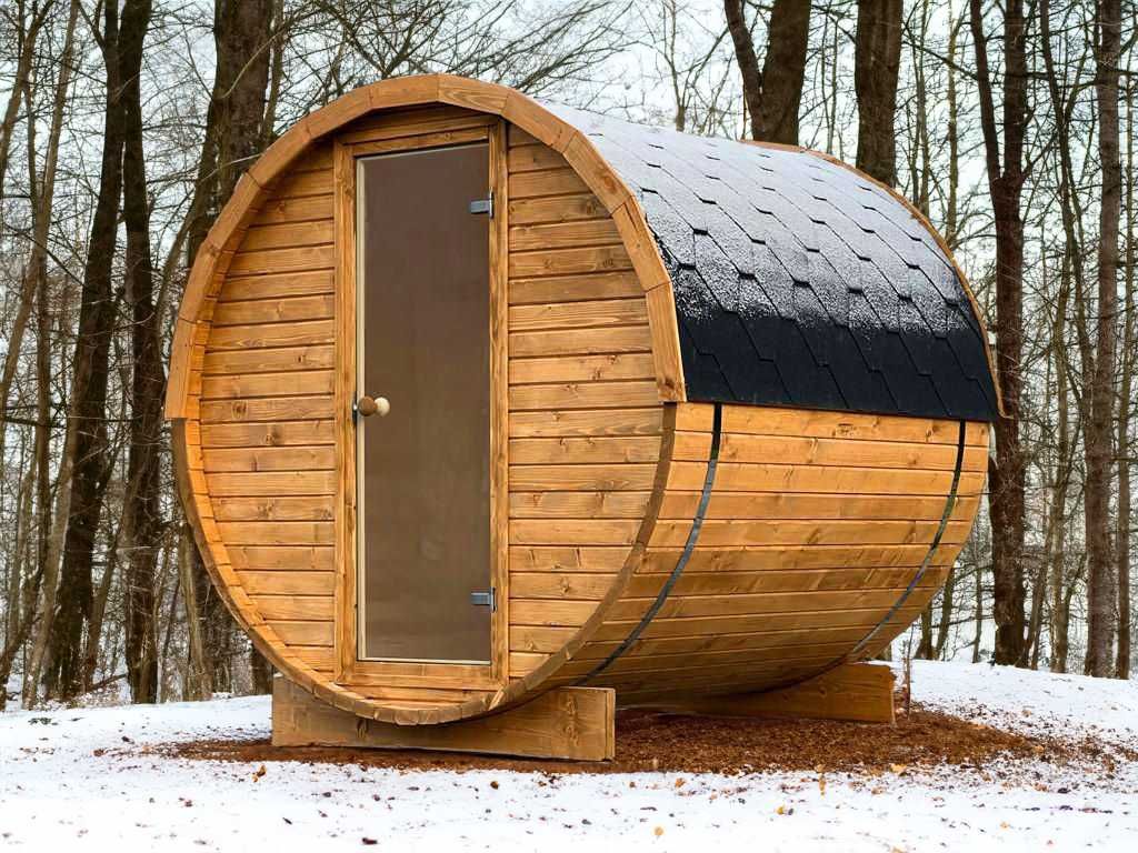 Sauna beczka ogrodowa do złożenia samodzielnego montażu konfiguracja