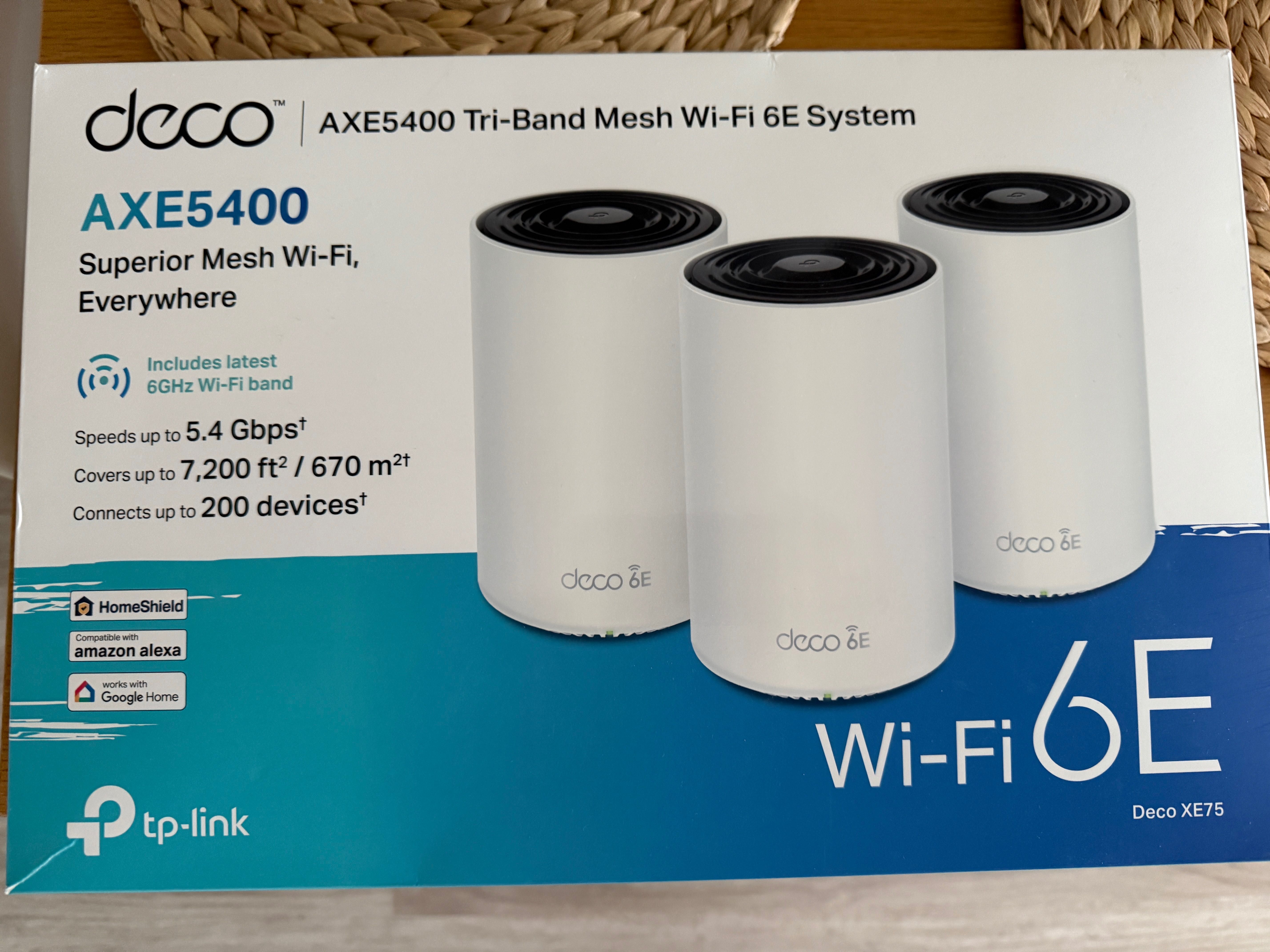 Router TP-LINK Deco XE75 2.4 / 5 / 6 GHz , Wi-Fi Mesh 3 szt. Gwarancja