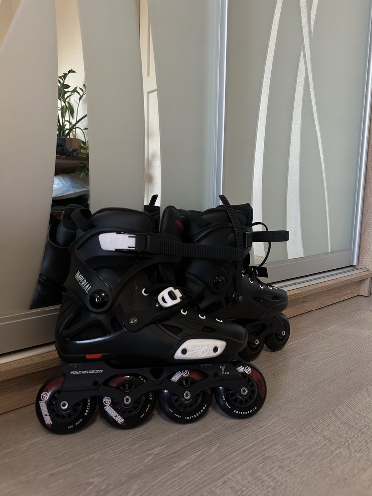 Ролики Powerslide Imperial One 80 Black Crimson розмір 39-40 чорні