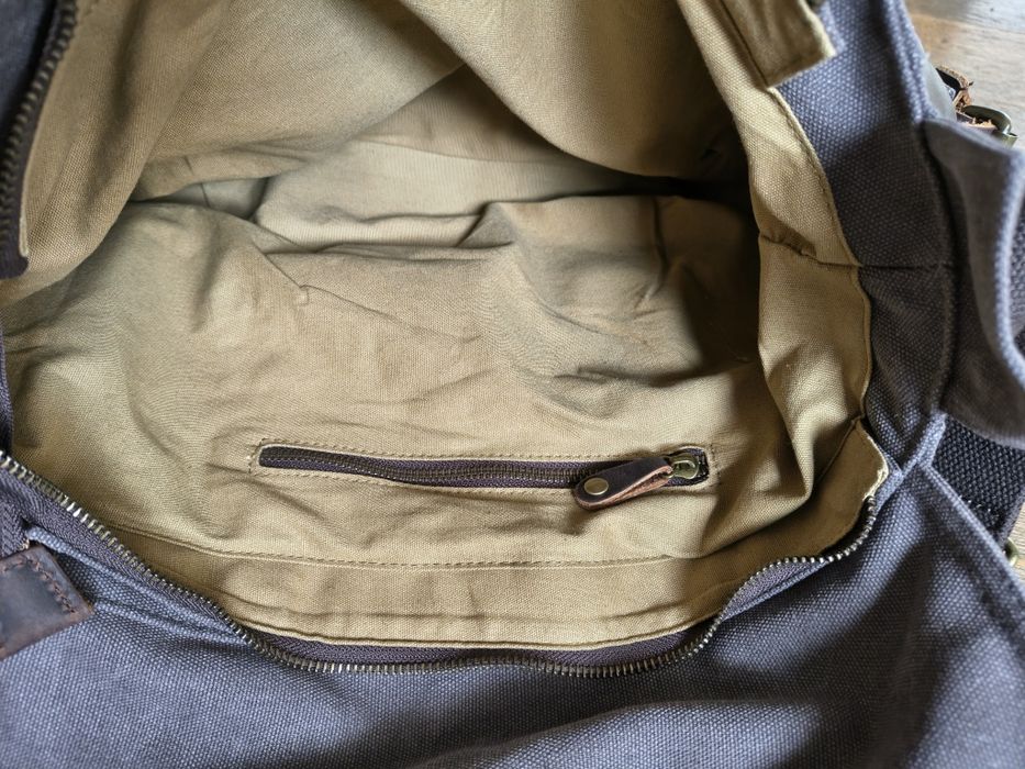 Сумка мужская парусиновая с кожей 35*30*13см