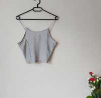 Srebrny crop top Bik Bok