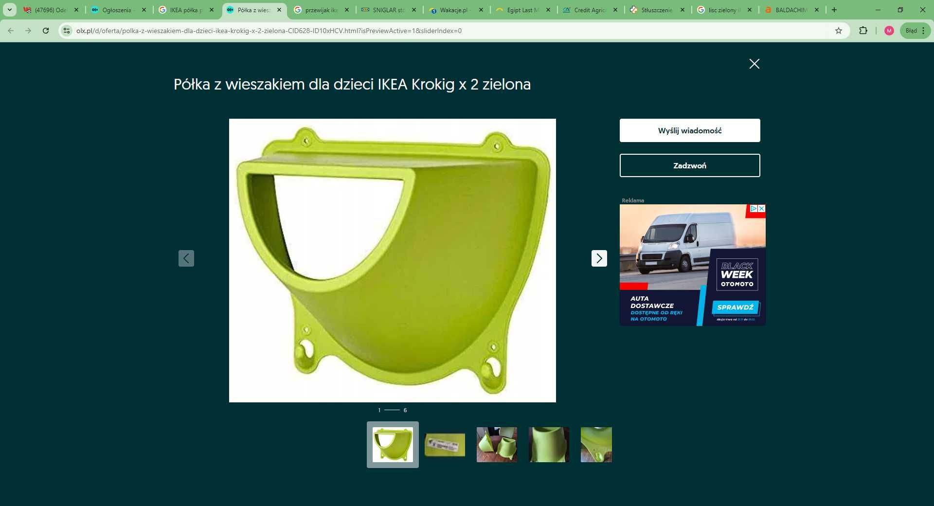 IKEA  półki Krokig Zielony