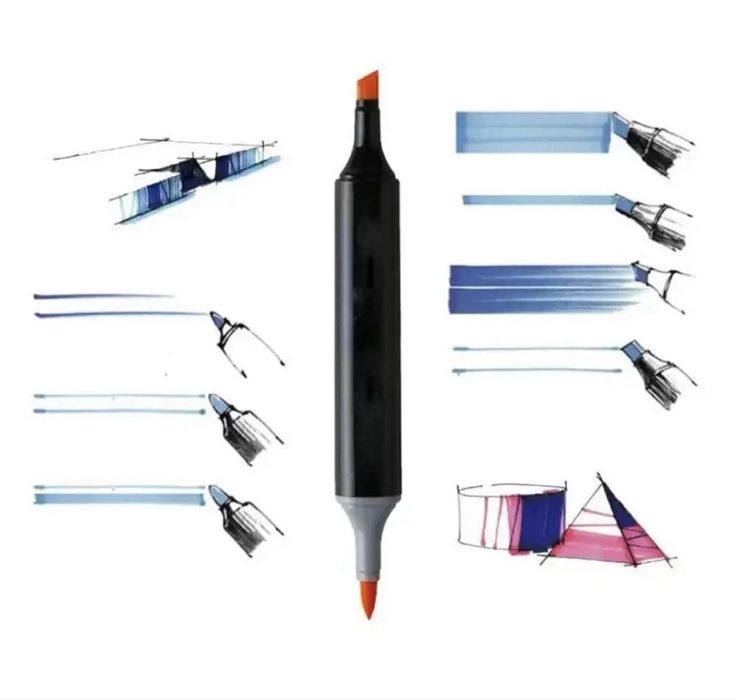 Набір маркерів для скетчингу 120шт. двосторонні для малювання Touch