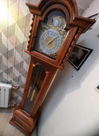 Piękny stary zegar stojący kwadransowy FHS Germany sygnowany niemiecki