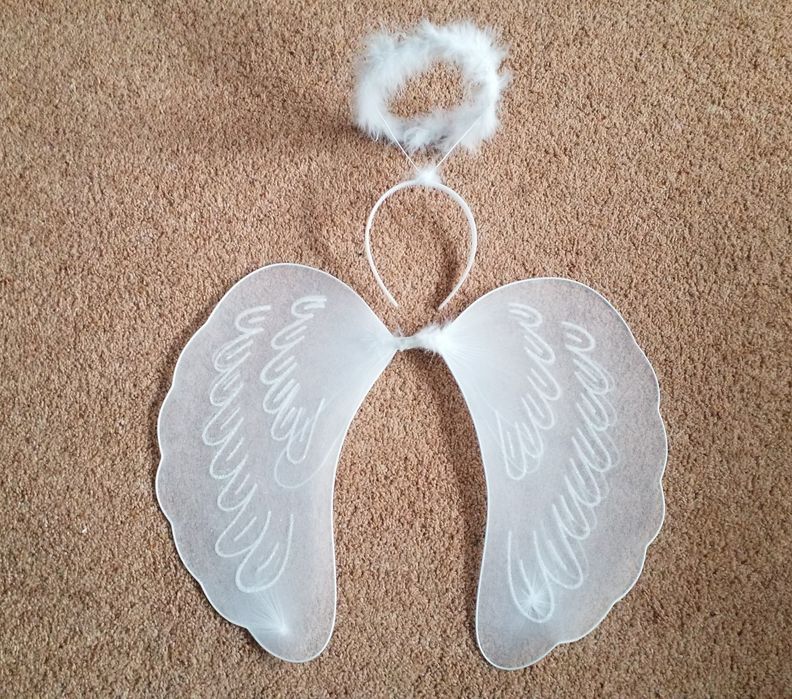 Nowy strój zestaw aniołka skrzydła i aureolka