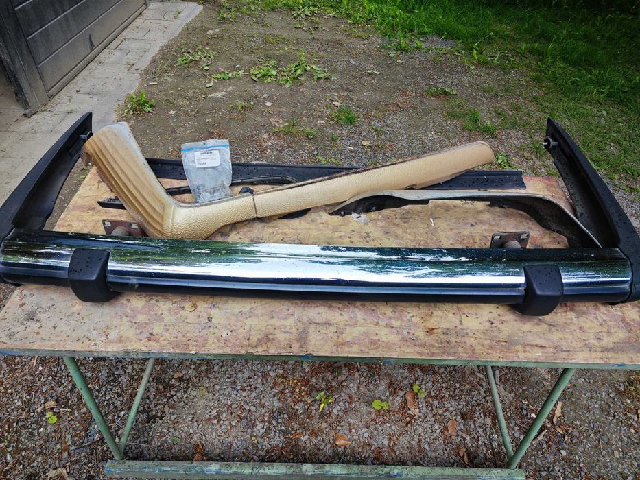 Komplet zderzak, spojler, gumy przod i tylny mercedes W107 R107