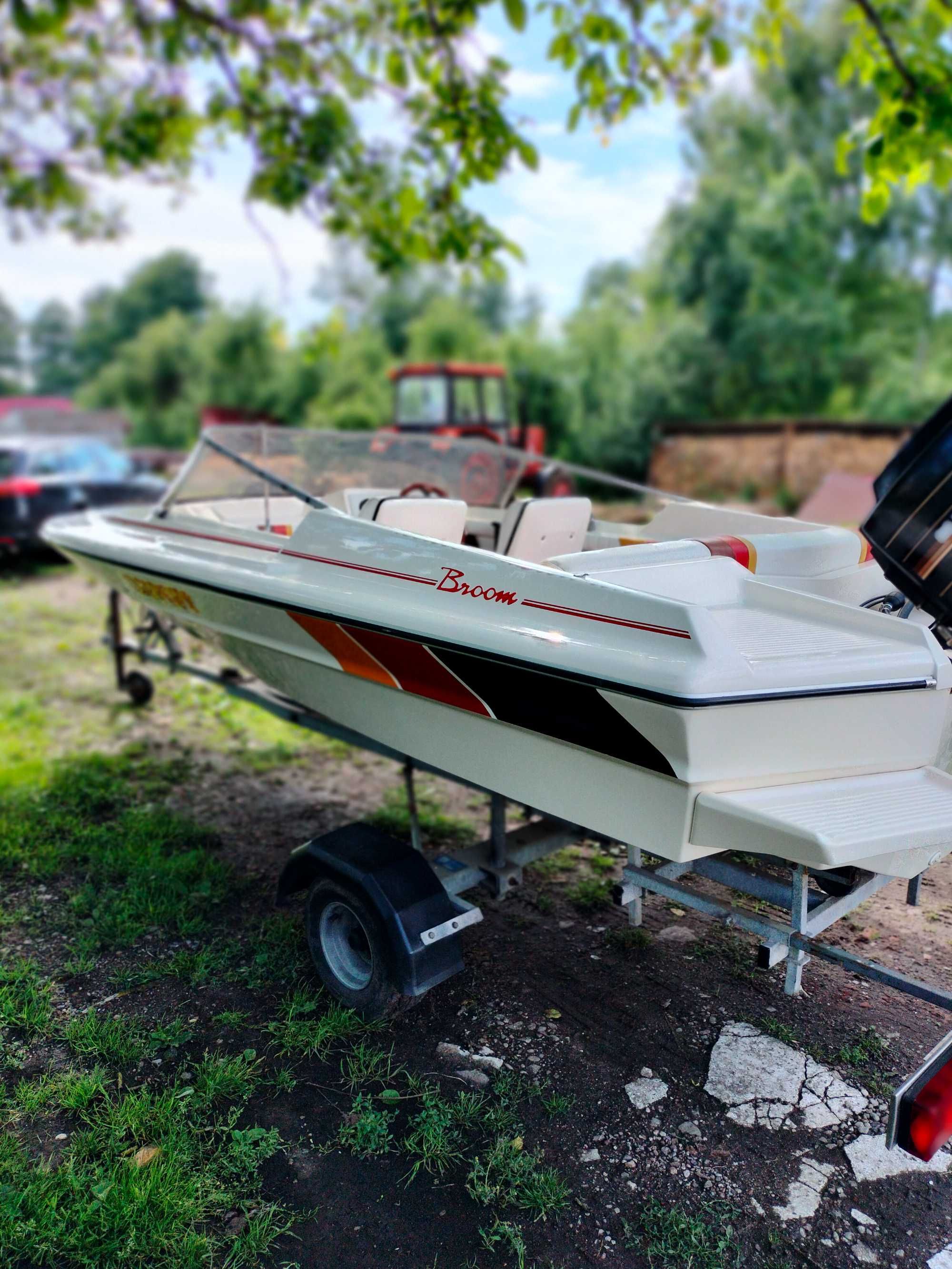 Łódz Motorowa Broom motorówka Mercury 60 + Przyczepka