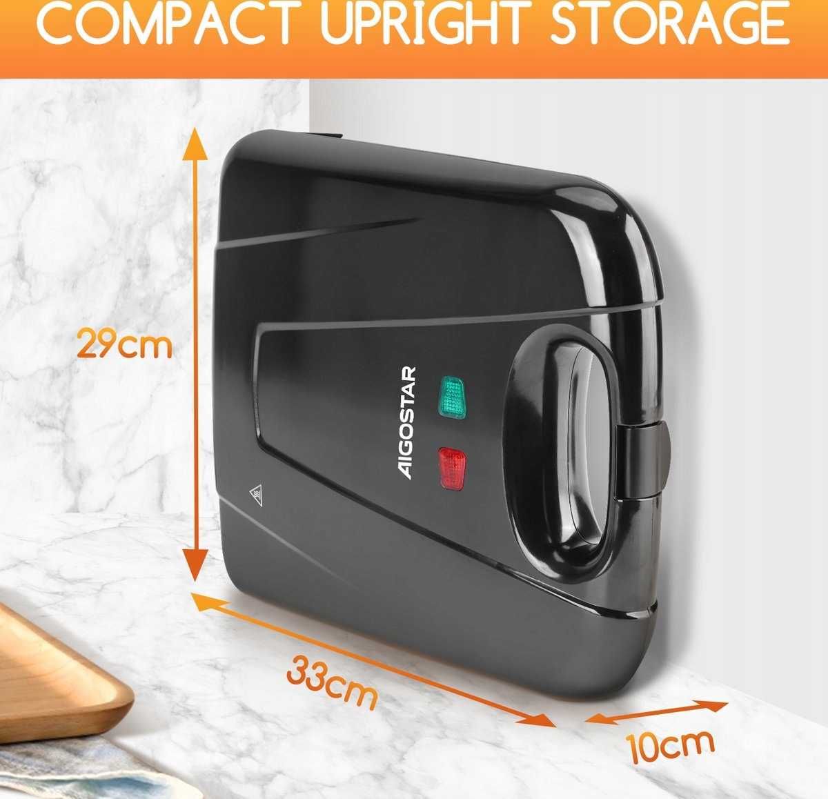 Opiekacz do kanapek Toster na 4 tosty Aigostar XXL Czarny 1400W
