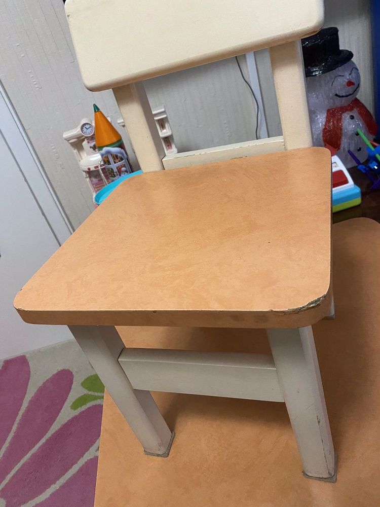 Стол та стілець дерево стільчик столик