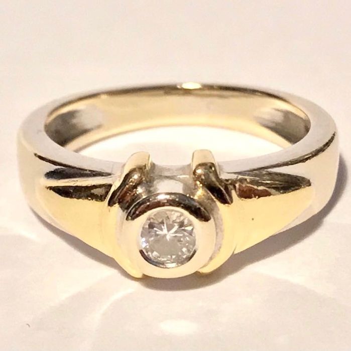 Złoty PIERŚCIONEK 18K cudowny BRYLANT 0,25ct r. 10