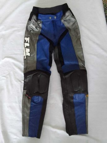 Spodnie motocyklowe skórzane damskie (rozmiar 38 - w pasie: 78-80cm)