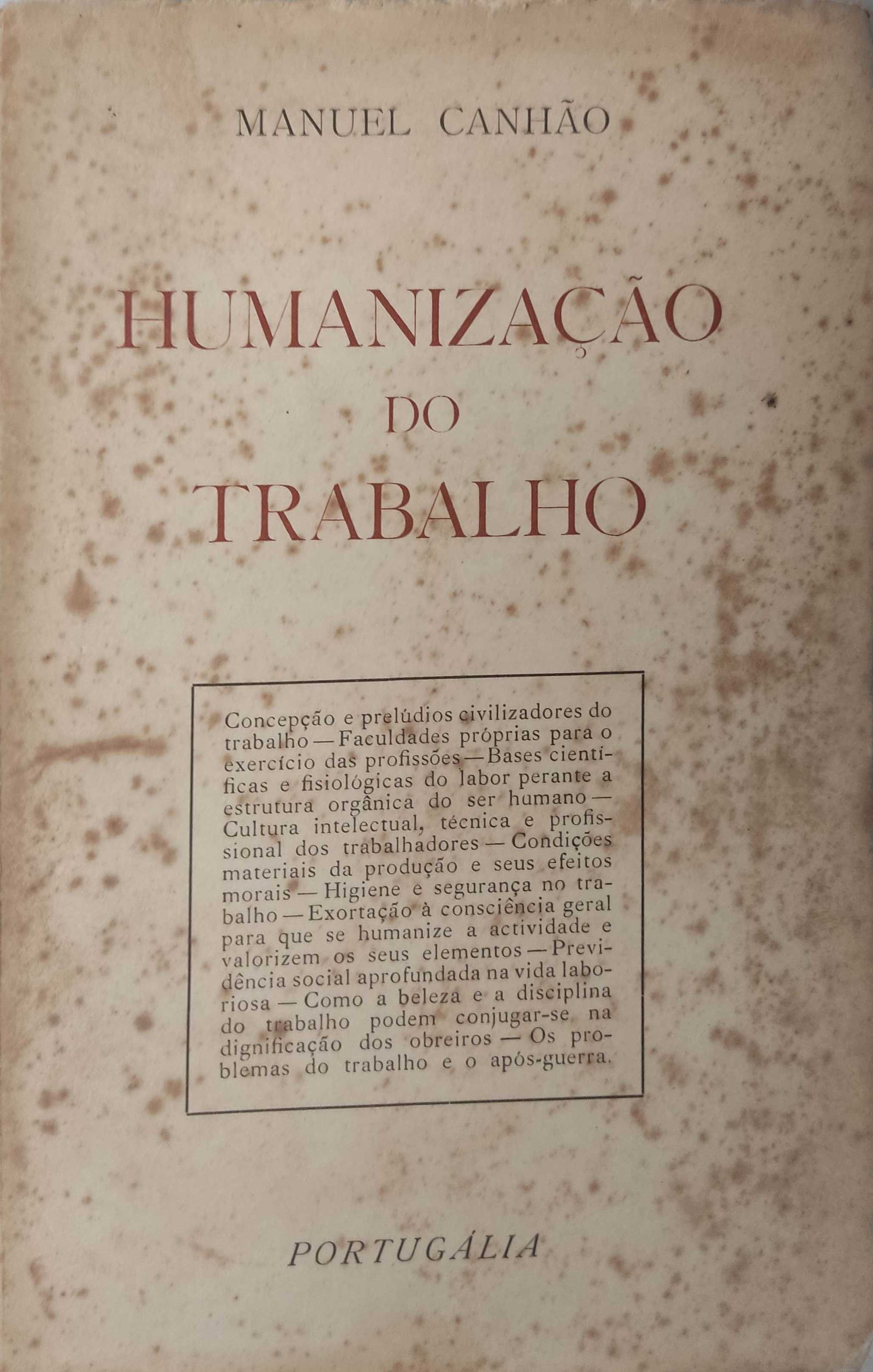 Livro Ref Cx B - Manuel Canhão  - Humanizaçao do Trabalho