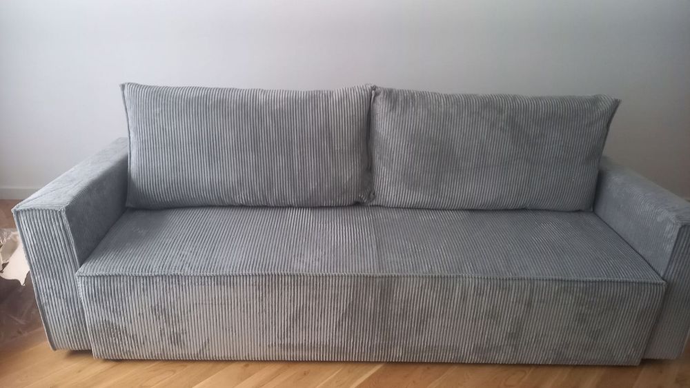 Kanapa nowa sztruksowa z funkcją spania