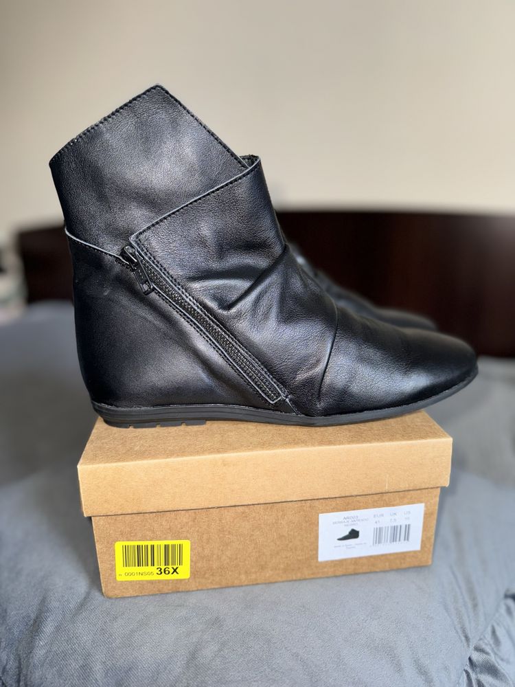 Mis Pepas czarne botki skóra naturalna suwak cholewka zara 41