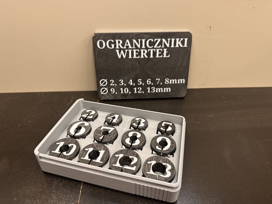 Uniwersalne ograniczniki głębokości wiercenia 2mm-13mm Drukowane 3D