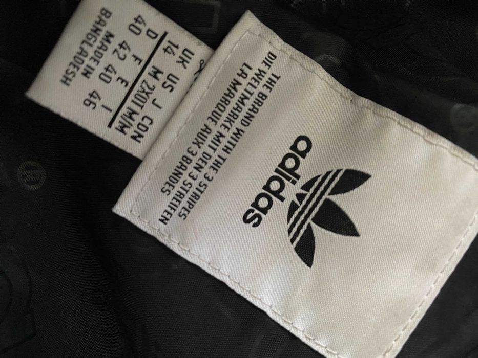 Adidas pikowana kurtka slim z lampasami paski