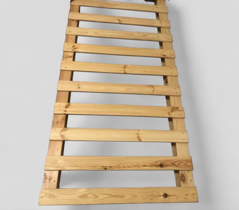 Rama łóżka stelaż z palet z litego drewna sosnowego