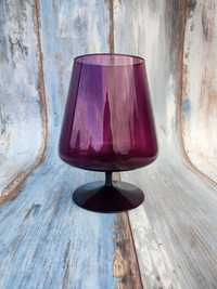 Duży szklany Kielich - vintage - design fiolet