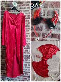 Sukienka strój karnawałowy przebranie Diablica diabeł demoniczka