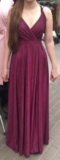 Suknia sukienka 36/S sylwestra wizytowa długa ramiaczka komers