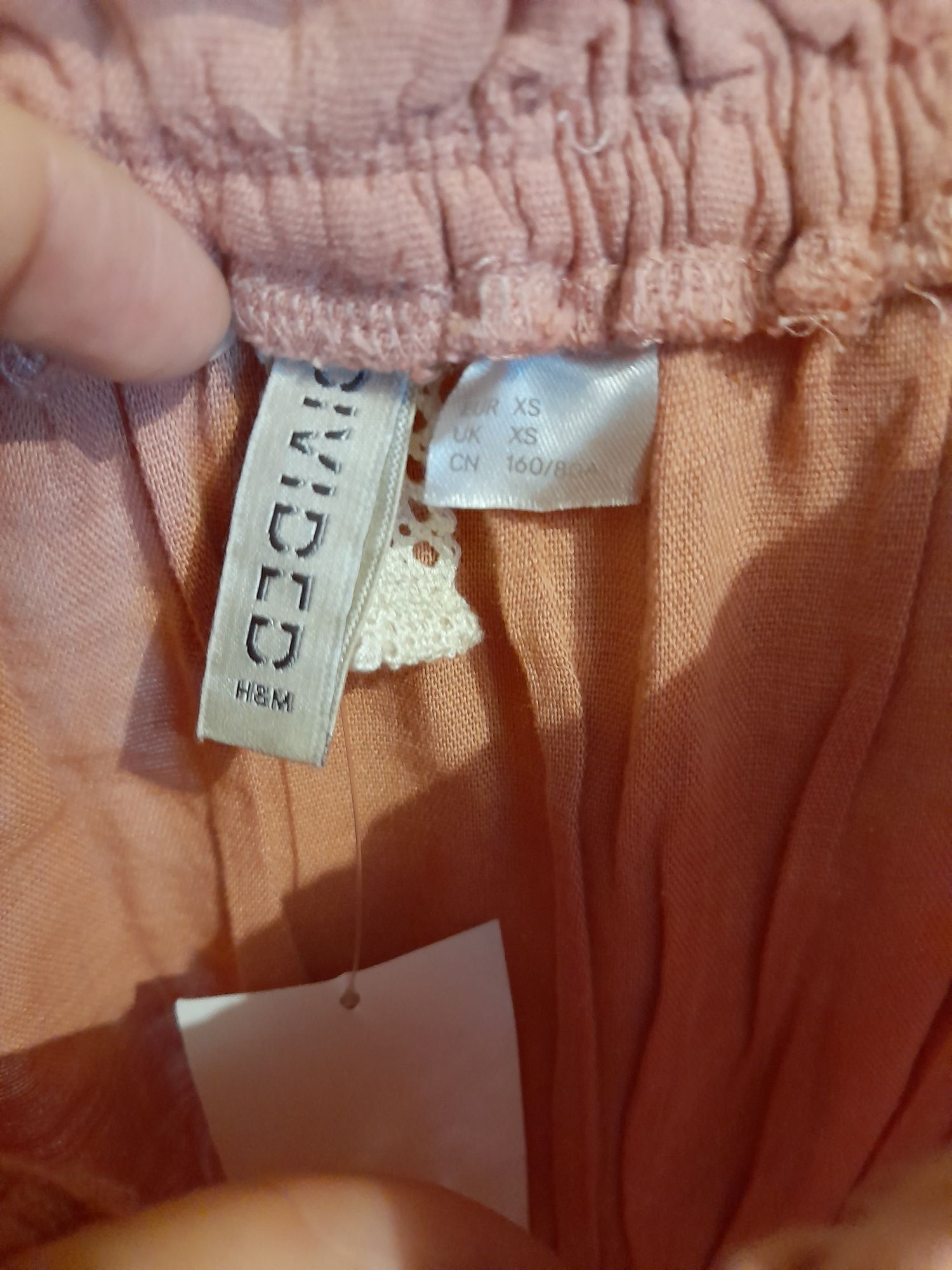 H&M 34/XS sukienka hiszpanka brudny róż