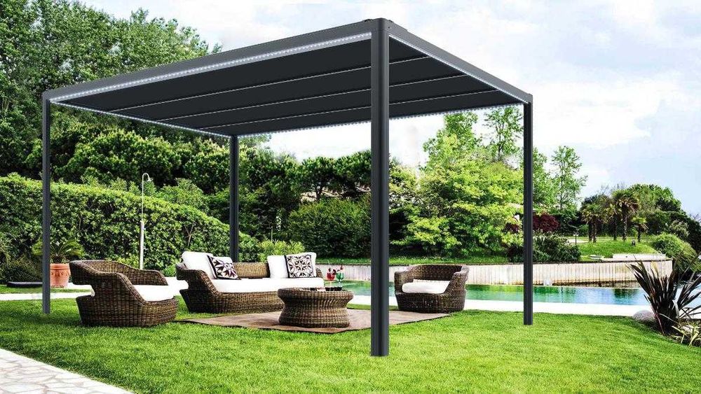 Pergola ,Lamel 400x300 - Ledowe ośw. elek.kurtyna, NOWA w Super cenie!