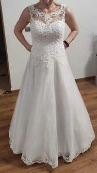 Suknia ślubna gipiura 38 biala