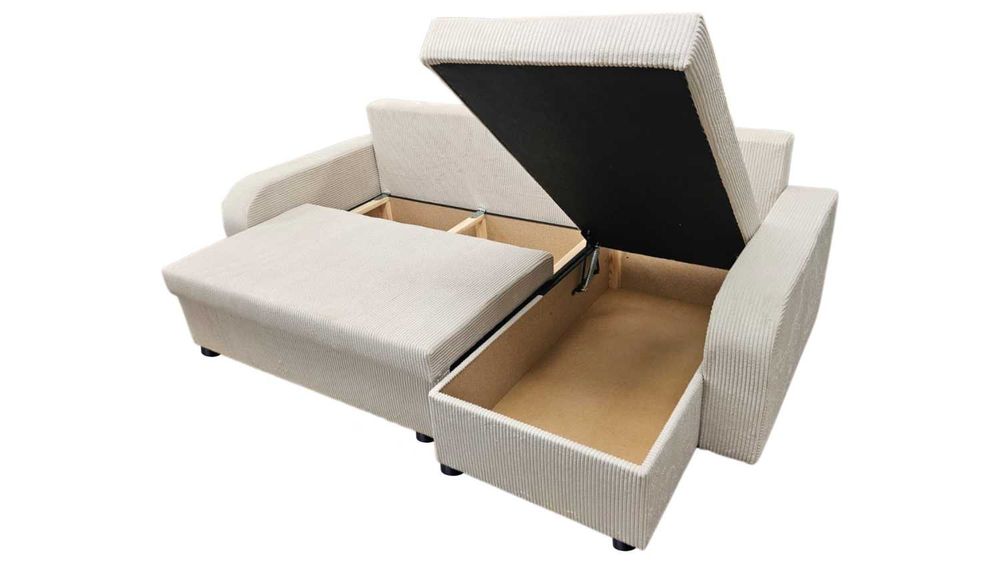 Narożnik PALERMO sztruksowy z pojemnikami na pościel