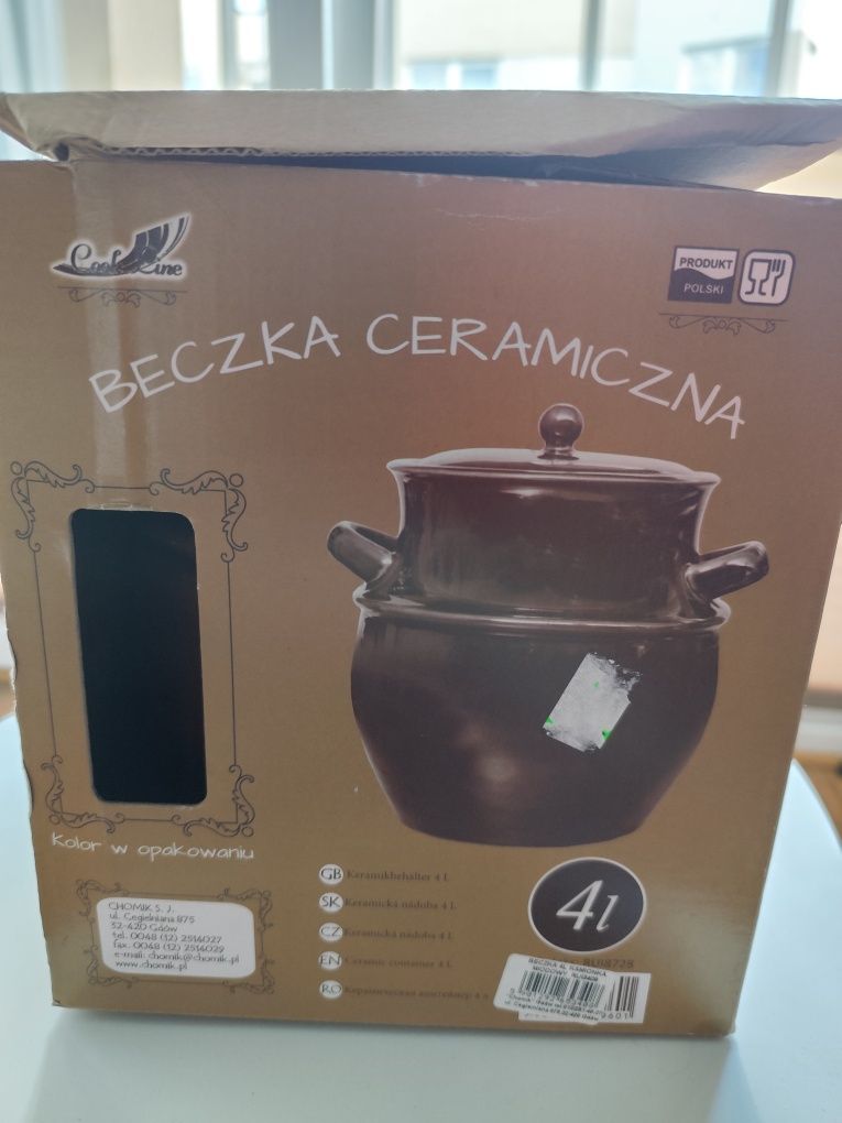 Beczka ceramiczna do kiszenia 4 litry